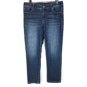 CHICO’S Jeans Ankle Crop Ultimate Fit Platinum Denim Stretch Mid Rise Size 8